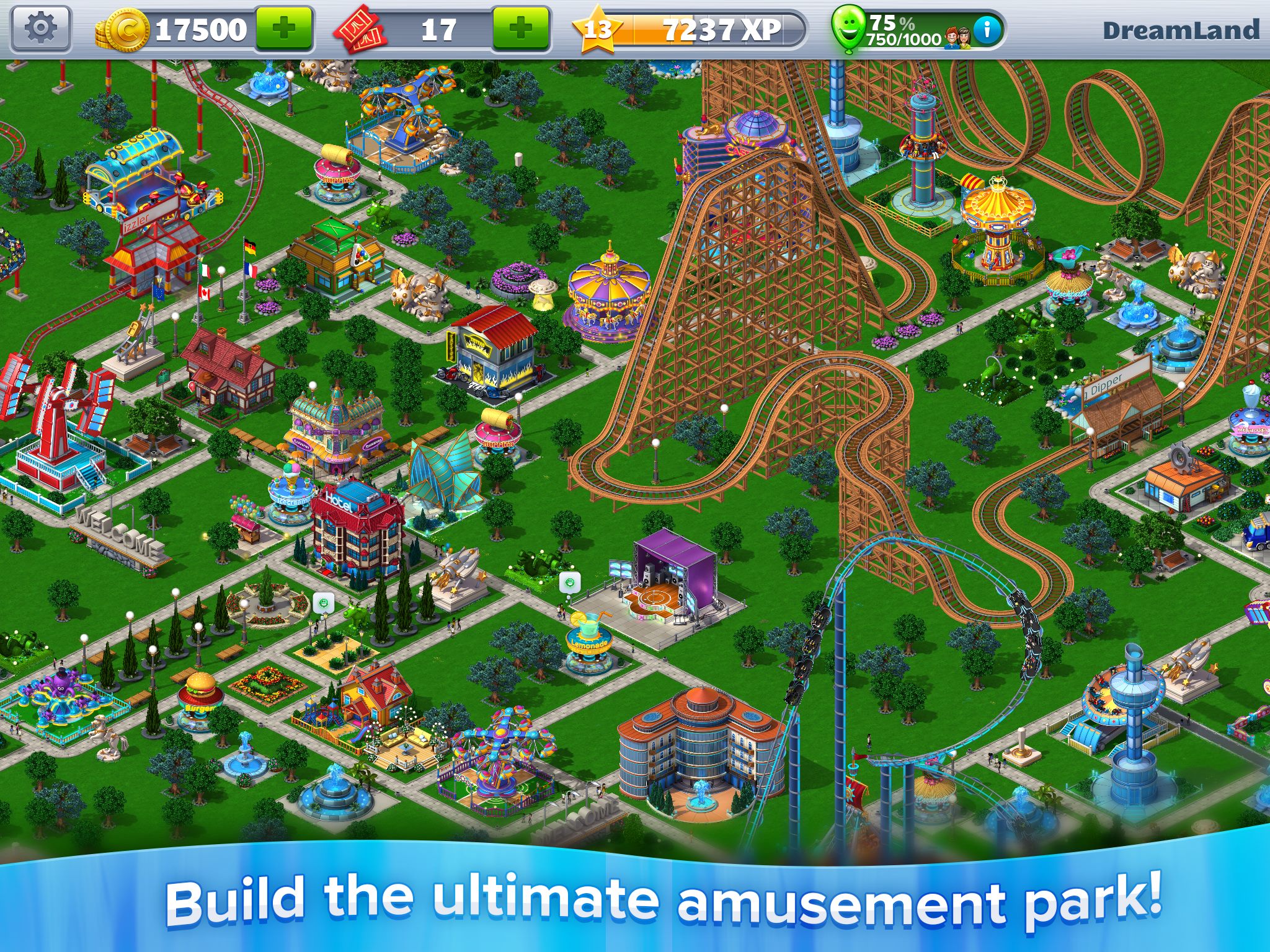 Игра парк на сеге. Rollercoaster Tycoon 4. Tycoon games парк аттракционов. Roller Tycoon аттракционы. Rollercoaster Tycoon 4 mobile.